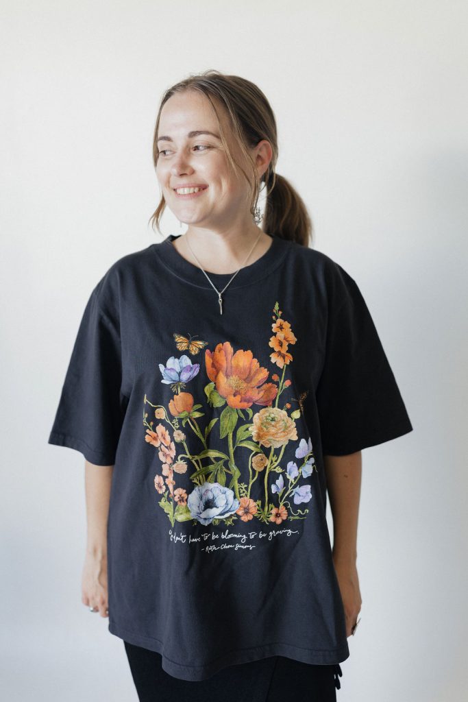 custom screen printed half tone simulated process women's t-shirt